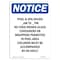Signmission OSHA Notice Sign, Pool & Spa Hours _ Am To _, 7in X 5in Decal, 5" W, 7" H, Portrait OS-NS-D-57-V-17672 - alternate 1